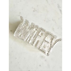 ‘Wifey’ bridal white and rhinestone hair claw